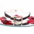 SiaLinda: Halsband echtes Elch Leder mit kleinem O-Ring und Strass, schwarz / weiss 14 mm breit - SiaLinda.com